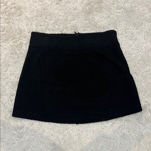 Suede black mini skirt